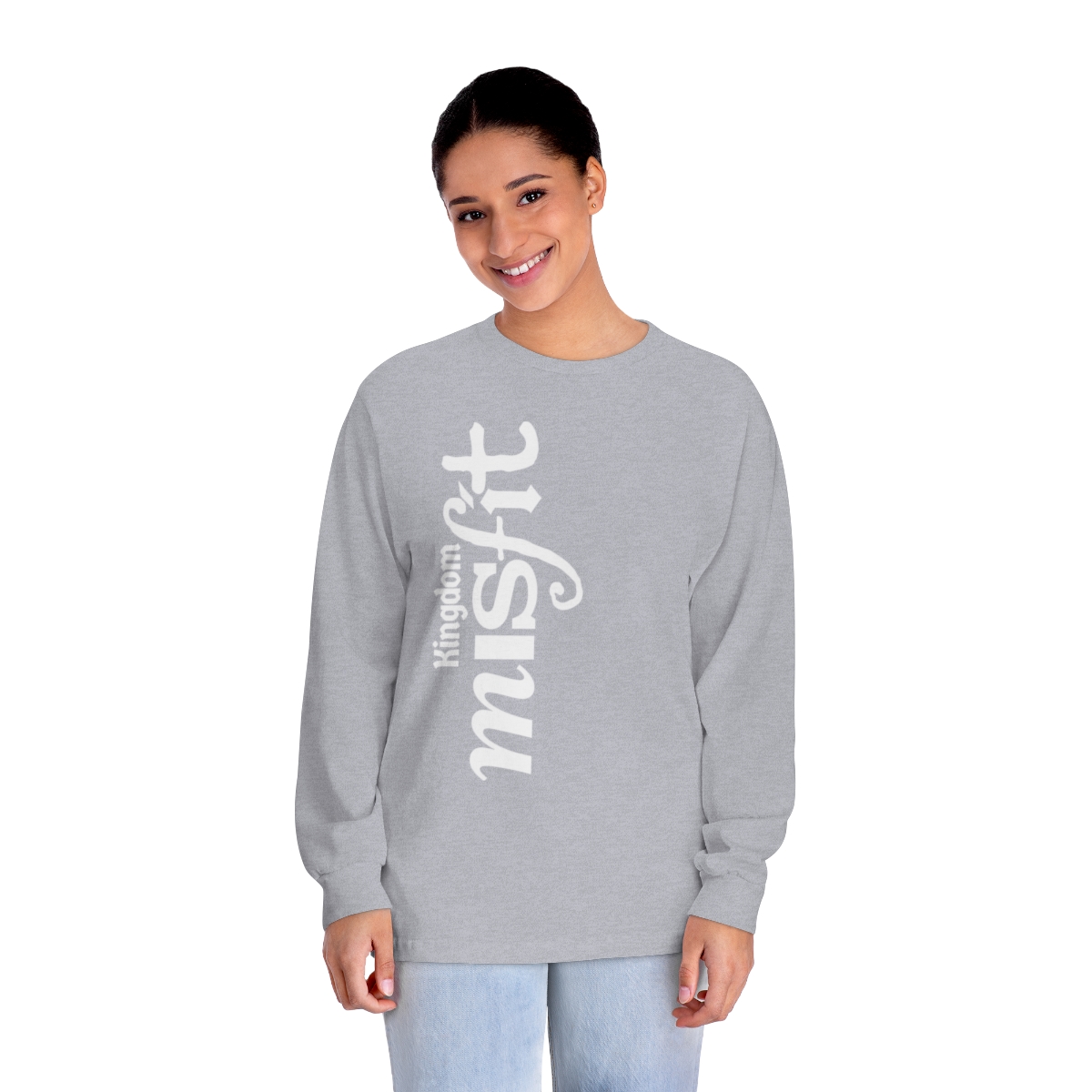 Kingdom Misfit (Text/Vertical) - Unisex Classic Long Sleeve T-Shirt - Image 8