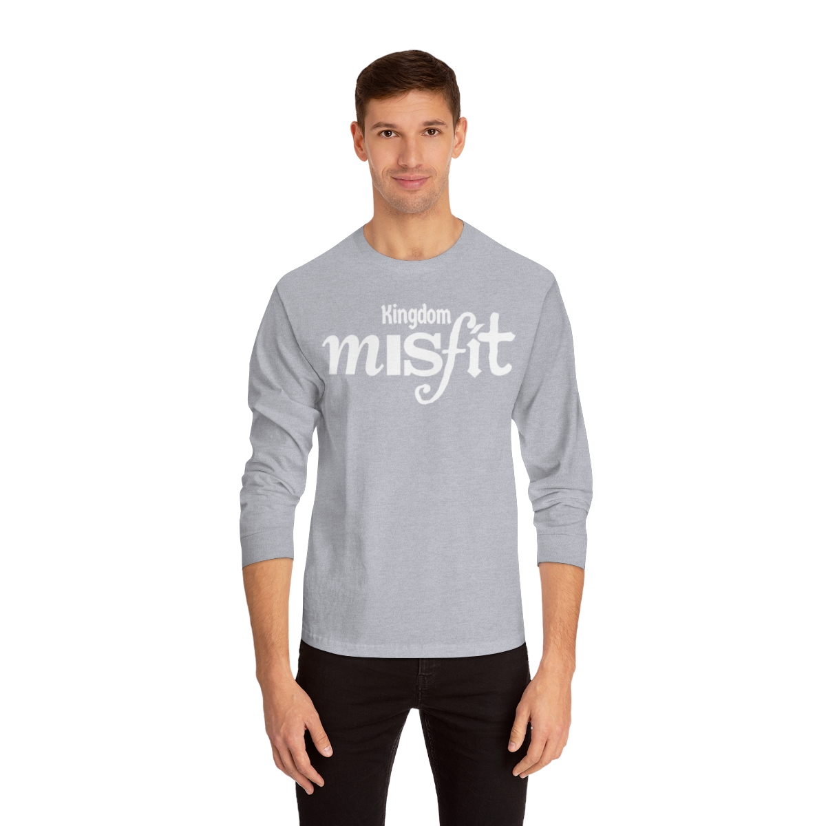 Kingdom Misfit (Text) - Unisex Classic Long Sleeve T-Shirt - Image 7