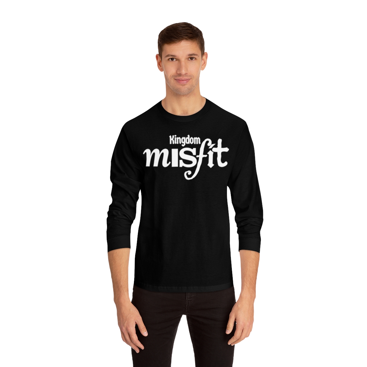 Kingdom Misfit (Text) - Unisex Classic Long Sleeve T-Shirt - Image 4