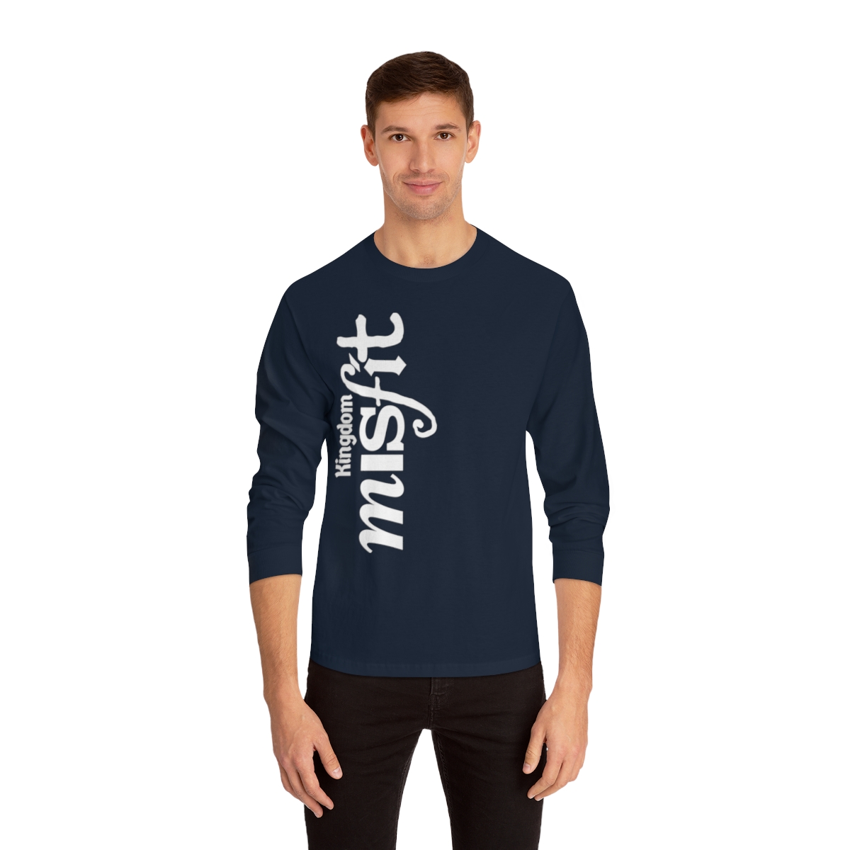 Kingdom Misfit (Text/Vertical) - Unisex Classic Long Sleeve T-Shirt - Image 11