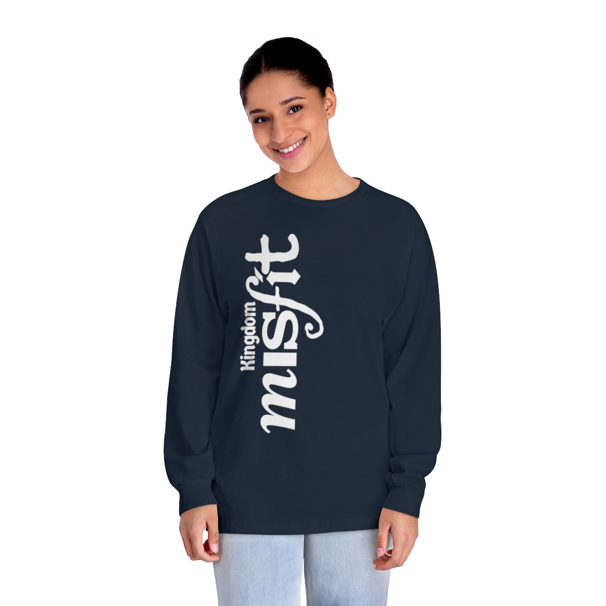 Kingdom Misfit (Text/Vertical) - Unisex Classic Long Sleeve T-Shirt - Image 12