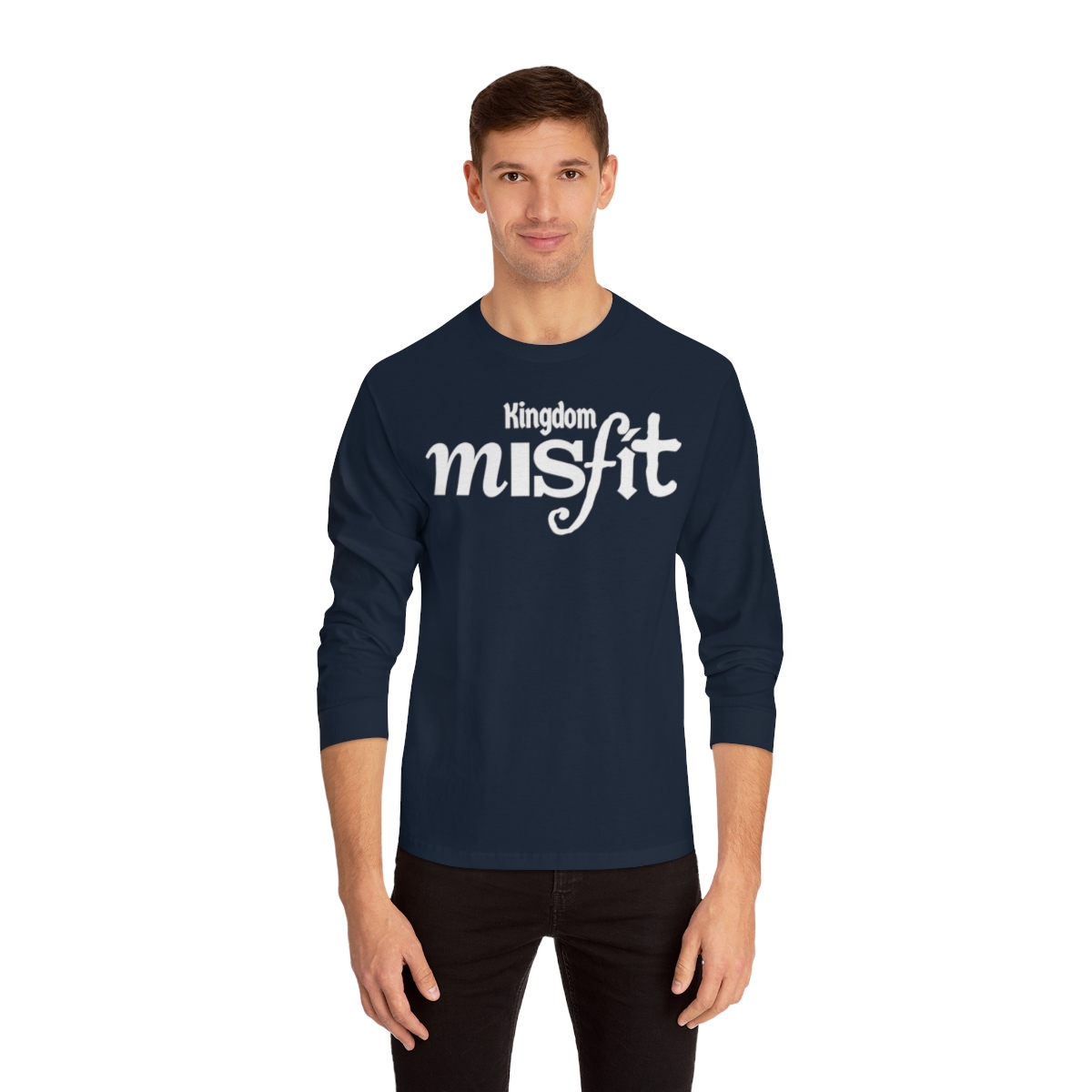Kingdom Misfit (Text) - Unisex Classic Long Sleeve T-Shirt - Image 11